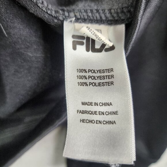 Mens Black & Gray Fila Hooded Sweatshirt Polyester Full-Zip Long Sleeve Size XL - Picture 8 of 12